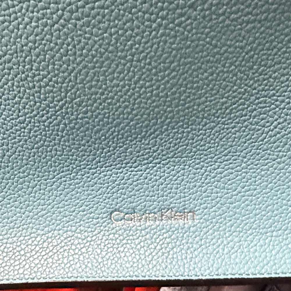 Calvin Klein Aqua Textured Leather Accessory